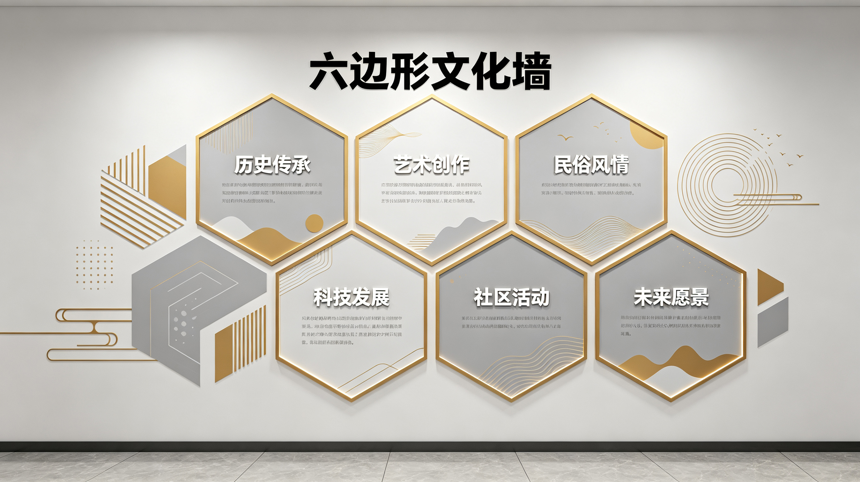 吉水企业文化墙 | 六边形信息美学